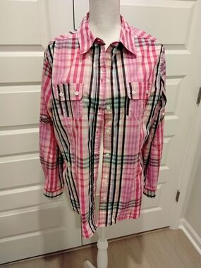 3 For $10 - Pink Plaid Button-Up Shirt
